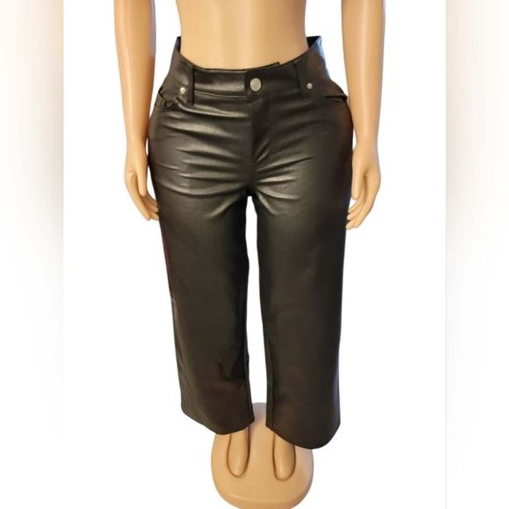 PacSun Black Cropped Faux Leather Pants Size M